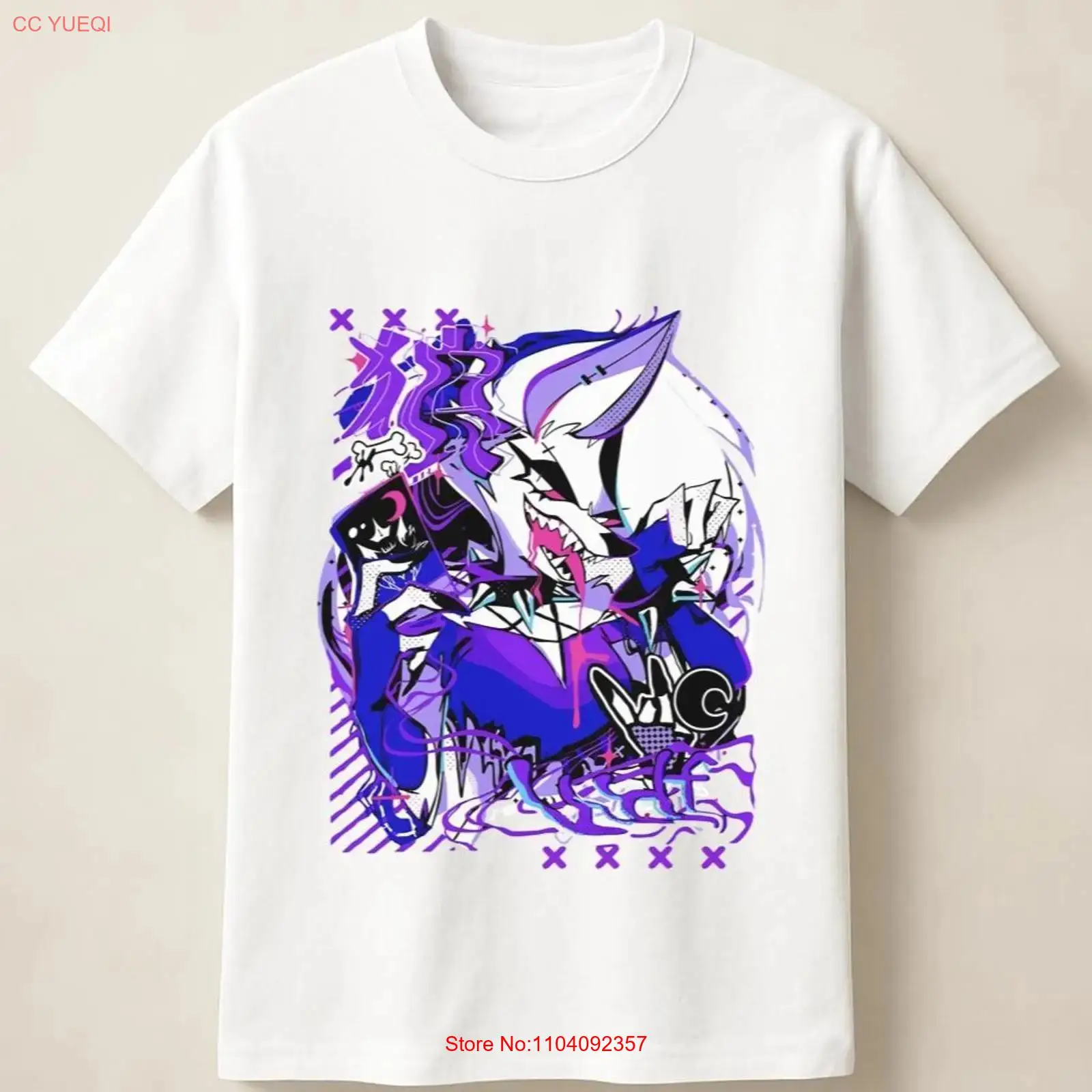 Vintage Fashion Photos - Lila Anime-Wolf im Graffiti-Poster-Stil T-Shirt Vintage