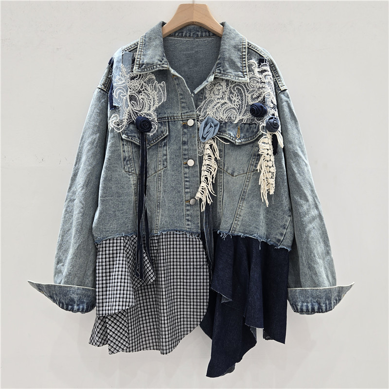 Patchwork Jean Jacket - SuperAen Herbst 2025, neue Damen-Jeansjacken, modisches