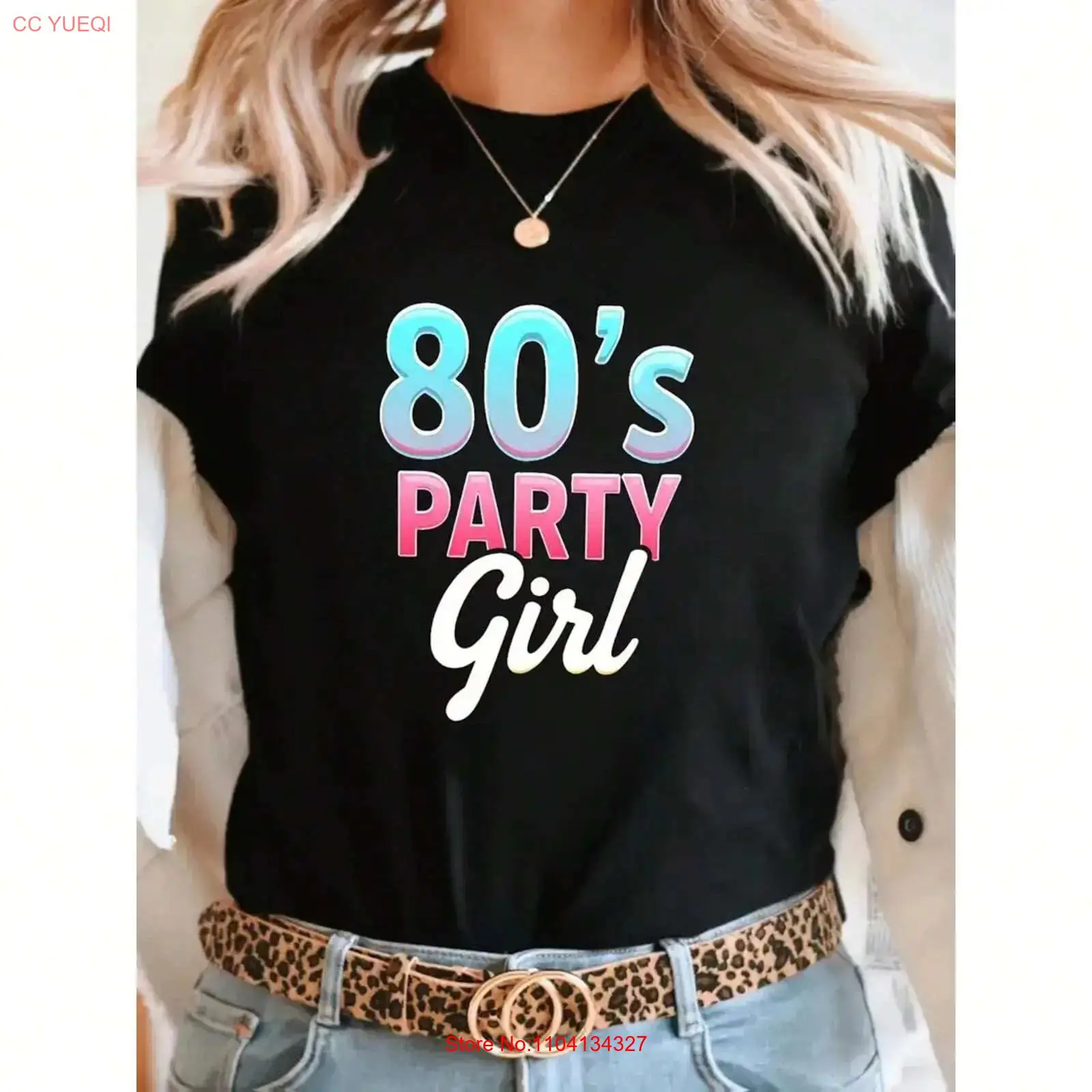 Vintage Fashion Patterns - Damen 80er Jahre Party-T-Shirt mit Muster,
