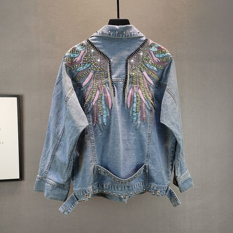 Patchwork Jean Jacket - 2026 Neue Herbstmode Nieten-Damen-Jeansjacke Langarm Damenjacken