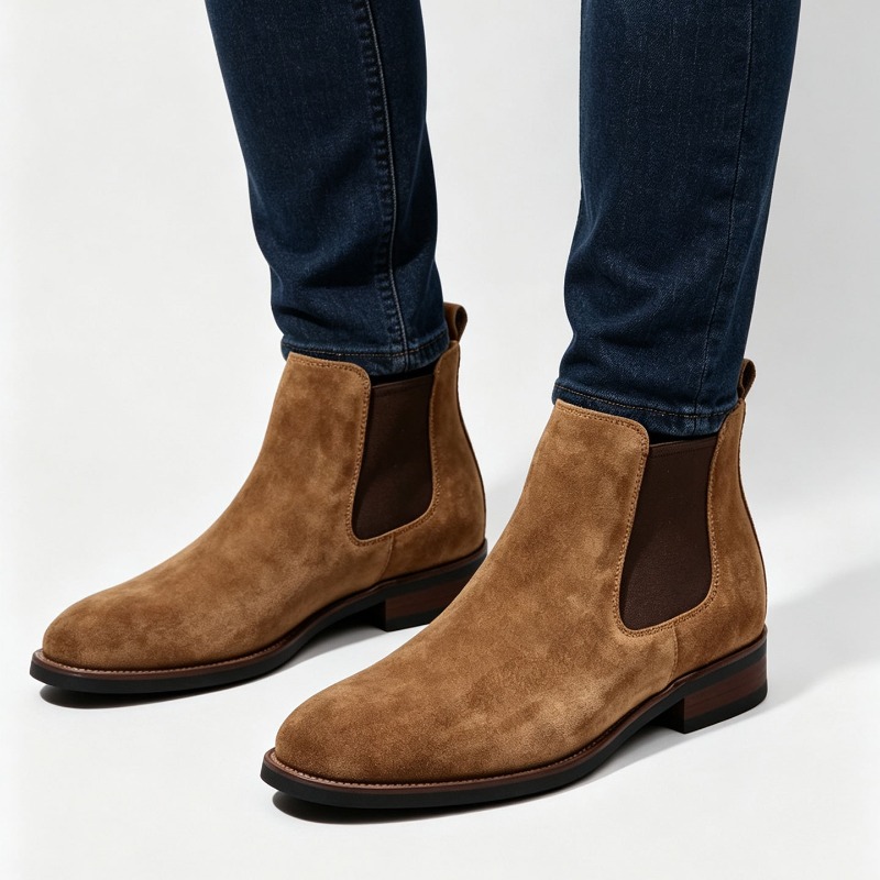 Vintage Fashion Luxury - Vintage Chelsea-Stiefel für Herren aus Rindsveloursleder,
