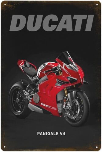 Vintage Fashion Posters - Panigale V4 Motorrad Metall-Blechschild Poster Wanddekoration