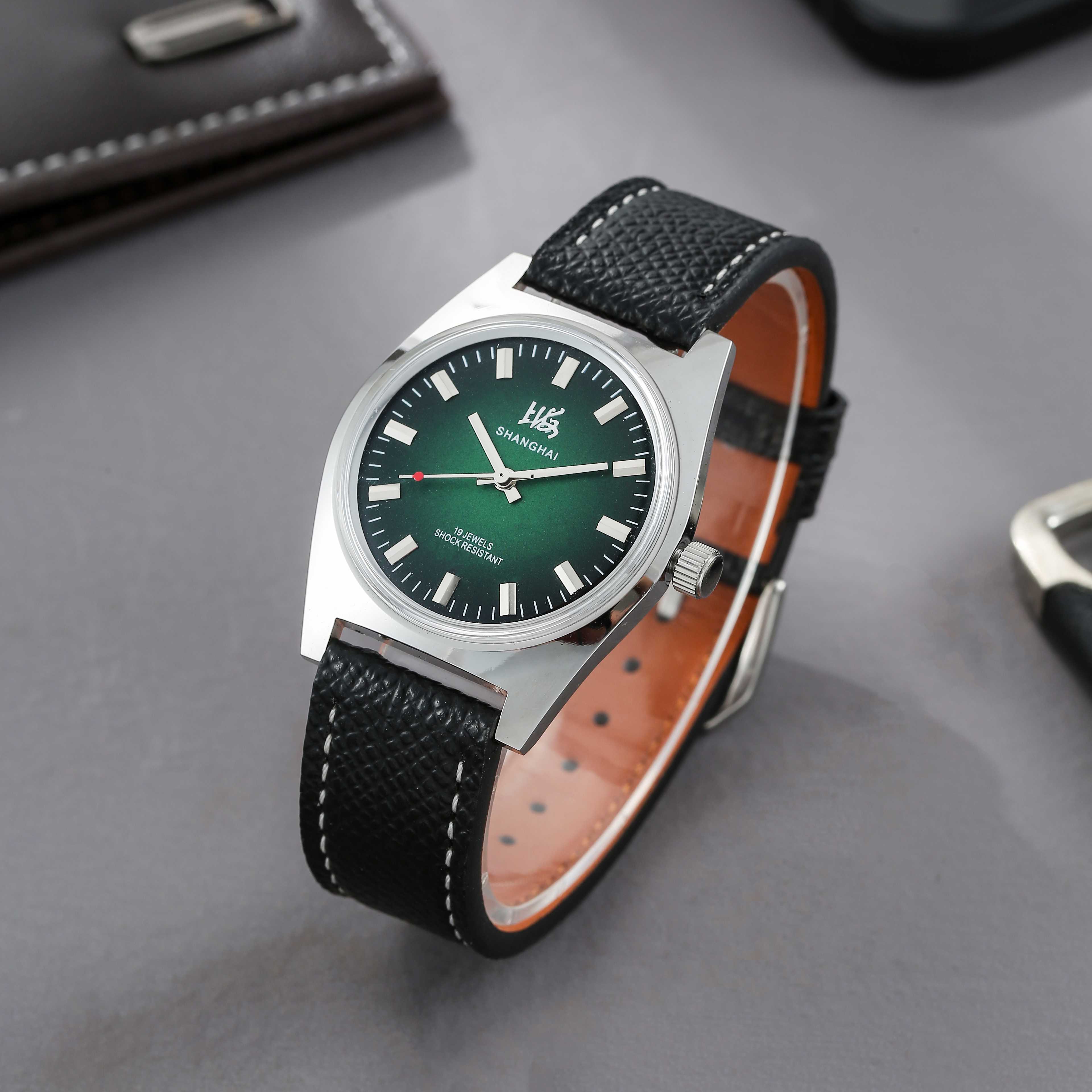 Vintage Fashion Wholesale - Shanghai 36MM Herren Handaufzugs-Mechanikuhr 7120 Wasserdichte