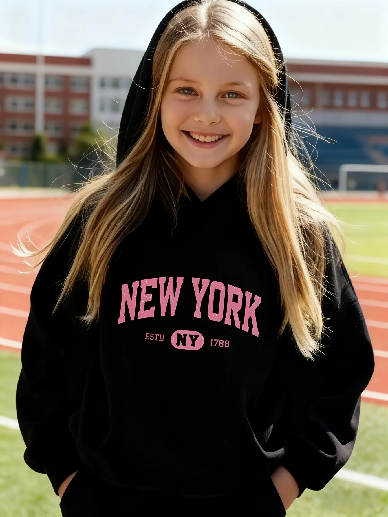 Vintage Fashion New York - Retro New York Kinder-Hoodie Vintage Varsity