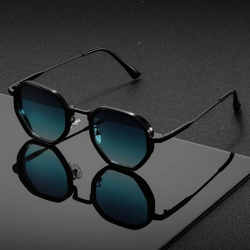 Vintage Fashion Glasses - 1 Paar Unisex-Sonnenbrillen aus rundem Metall,