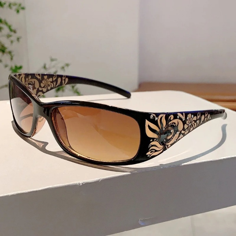 Vintage Fashion Glasses - Modische Damen-Sonnenbrille mit Strasssteinen, Y2K Koreanischer