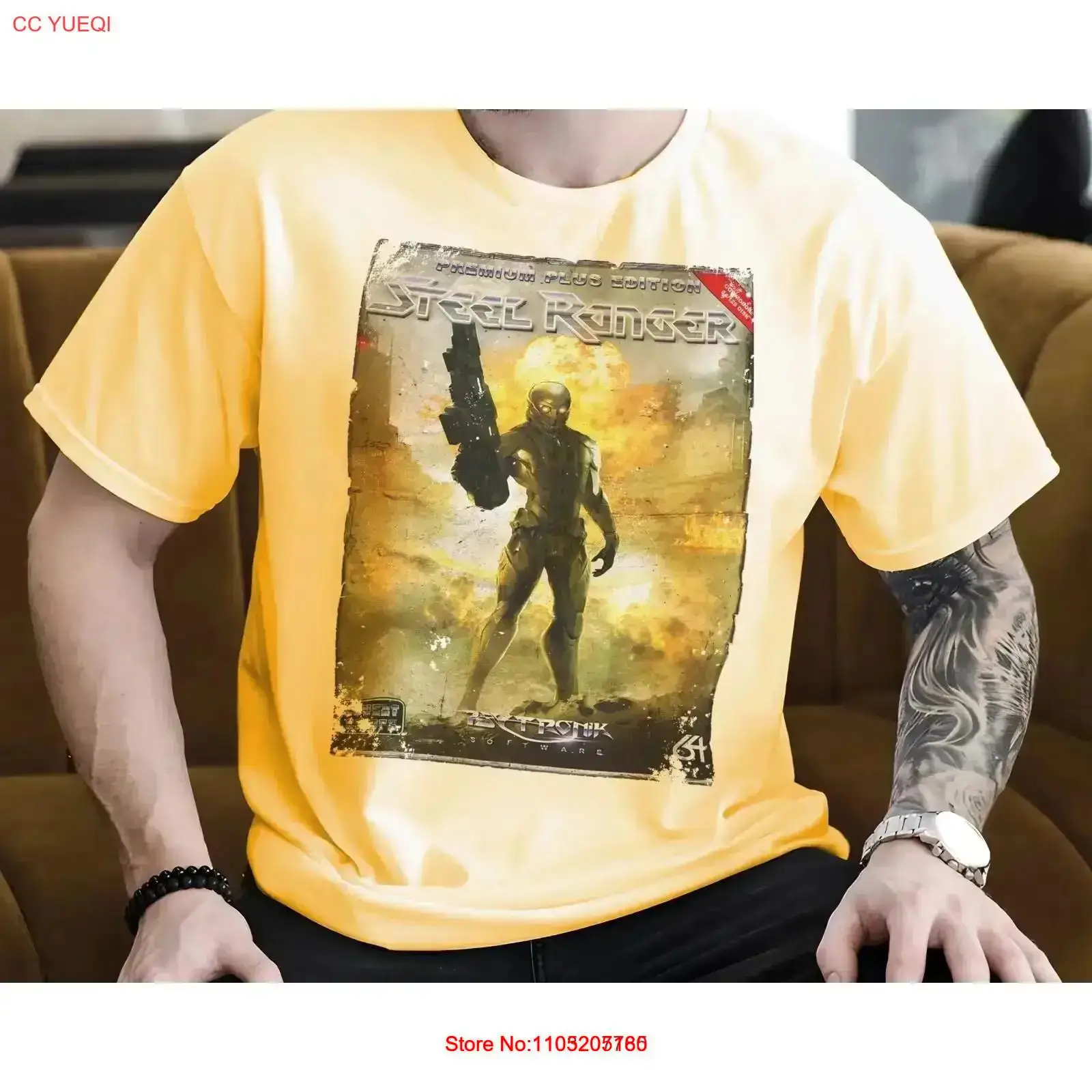 Vintage Fashion Game - Steel Ranger 8-Bit-C64-Spielkunst-T-Shirt, Farben, Größen S
