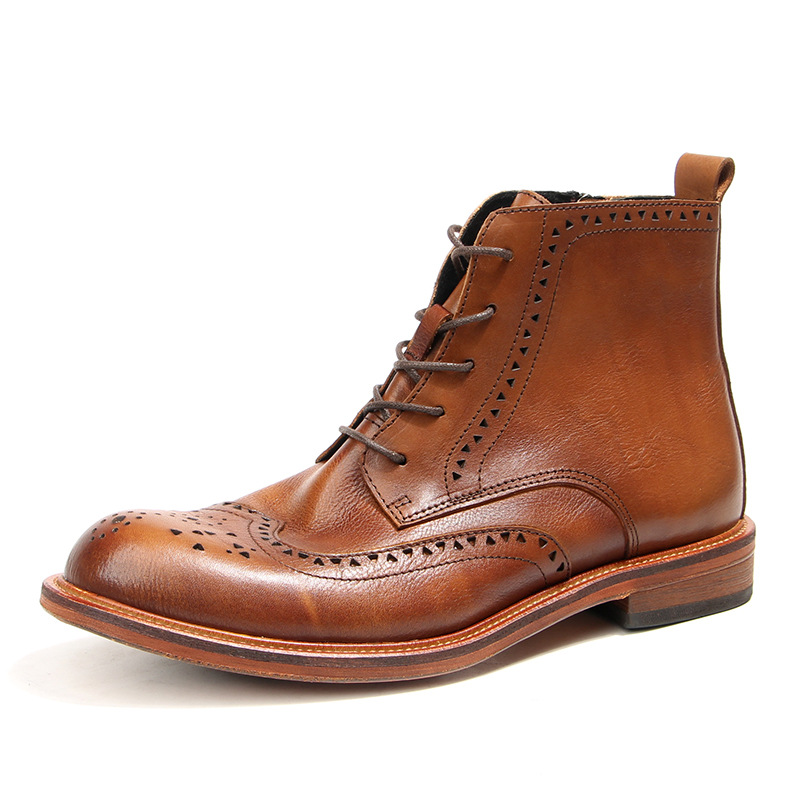 Vintage Fashion Luxury - Vintage Herren-Knöchel-Chelsea-Stiefel, luxuriöses echtes Leder, 2025,