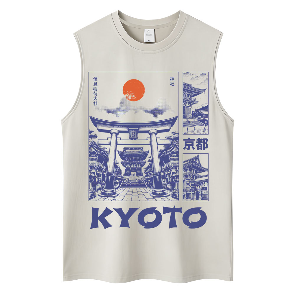 Vintage Fashion Kyoto - Japanischer Stil Kyoto Grafik-Tanktops für Männer
