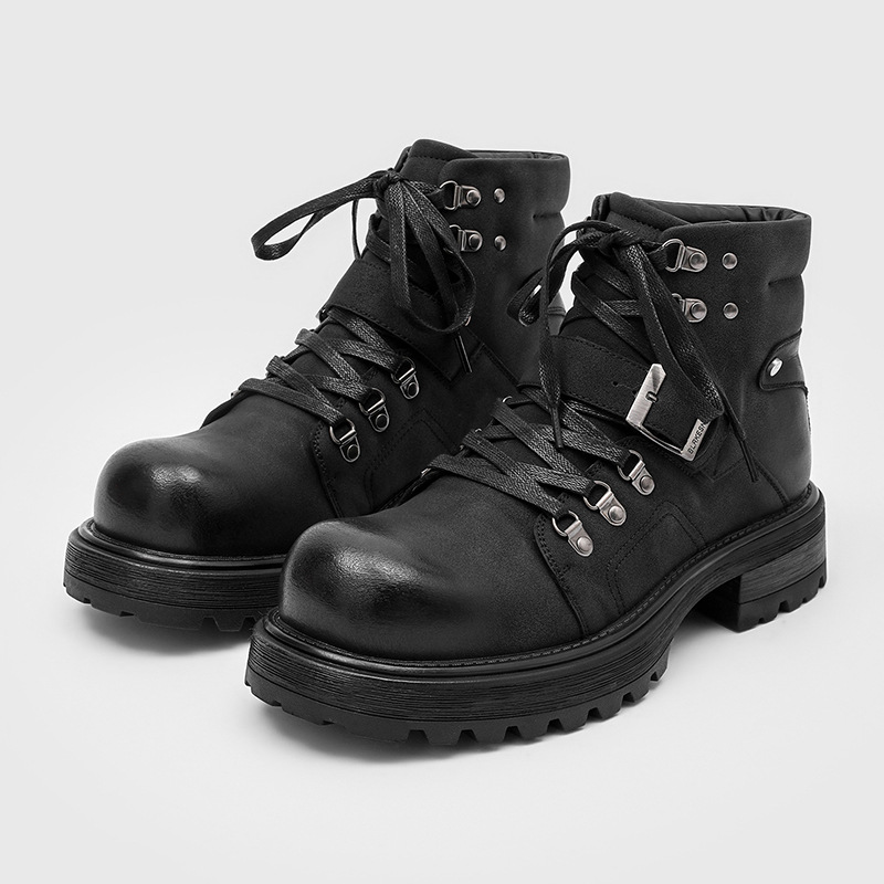 Vintage Fashion Luxury - Marke Männer Leder Stiefel Motorrad Schnee