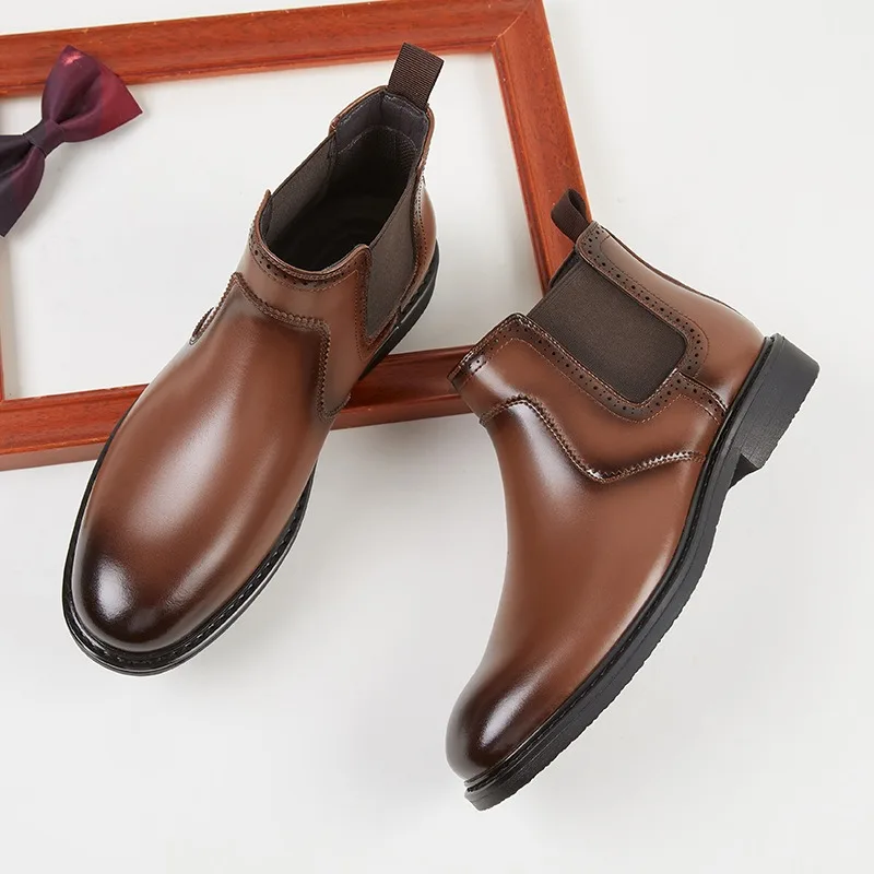 Vintage Fashion Luxury - Vintage Herren-Oxford-Stiefel aus Leder, luxuriös, handgefertigt,