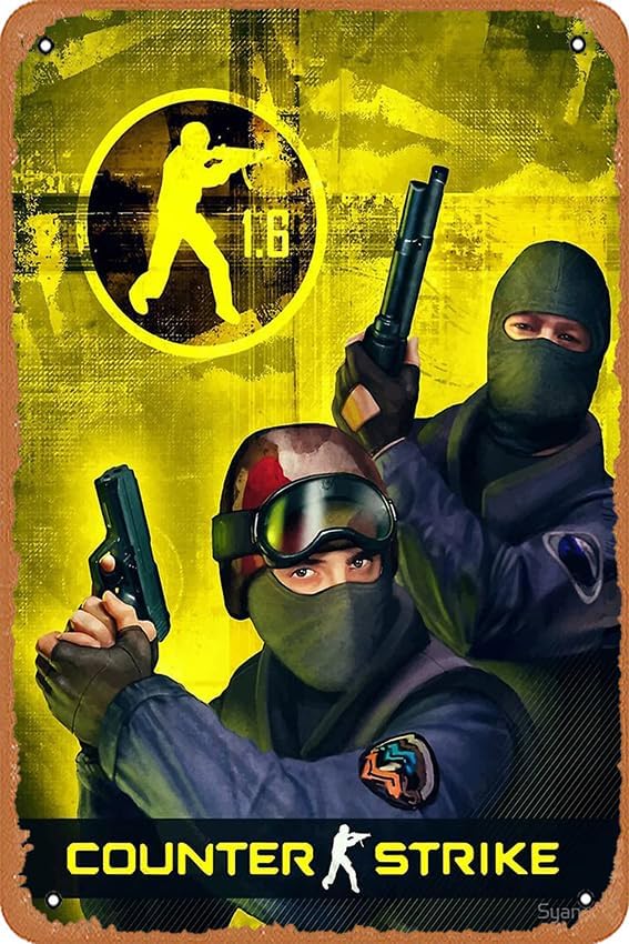 Vintage Fashion Posters - 1p,muecddoa Wanddekorationsschild - Counter Strike 1.6