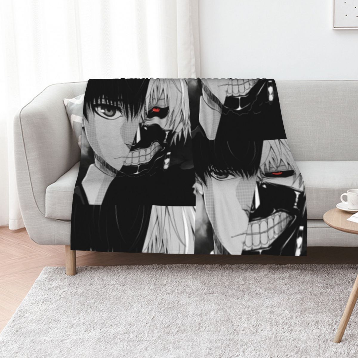 Vintage Ken Fashion - Ken Kaneki Wurfdecke, karierte Sommerbettwäsche, modische