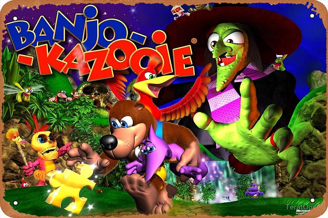 Vintage Fashion Posters - 1 Stück, Wanddekorations-Schild - Banjo Kazooie