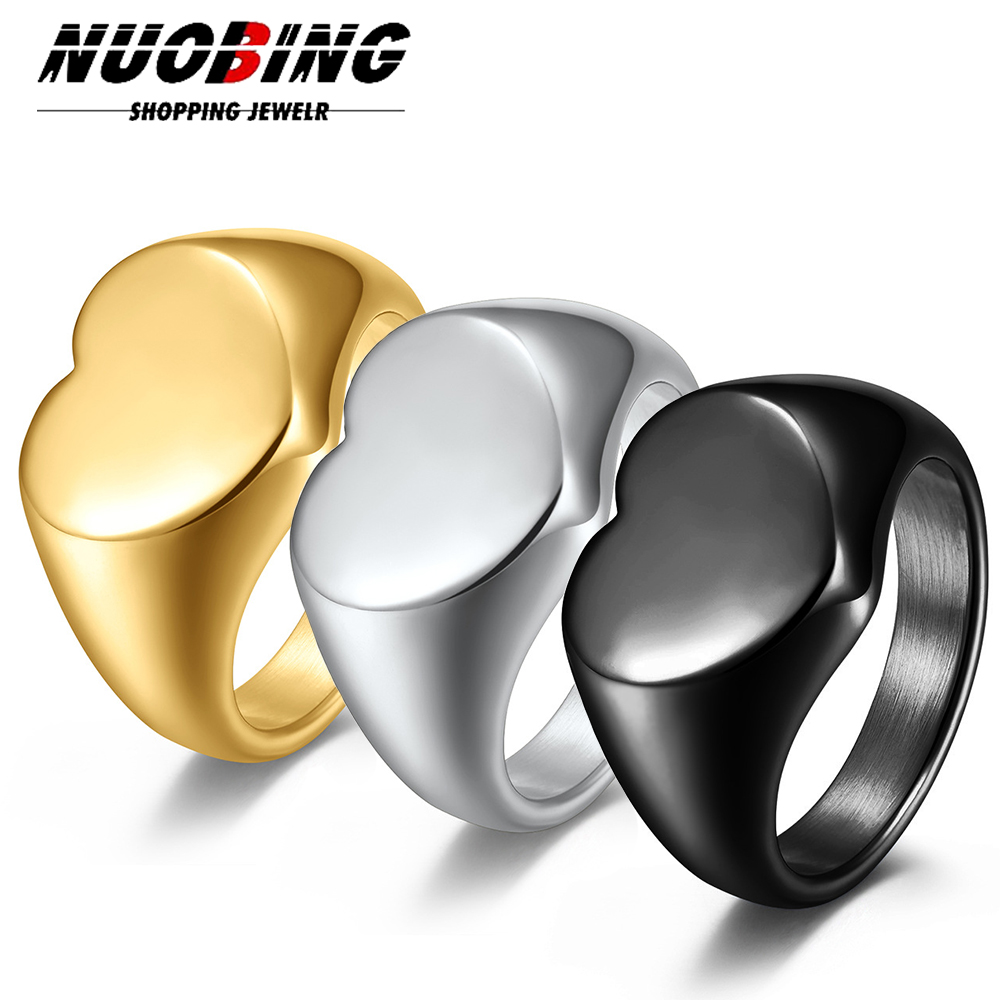 Vintage Fashion Rings - Maßgeschneiderter Damen-Siegelring, niedliches Herz, runde Ringe