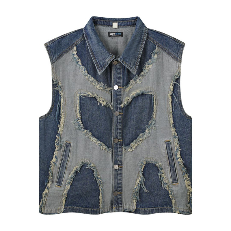 Europäische und amerikanische  – Patchwork Jean Jacket Bewertung und Preis
