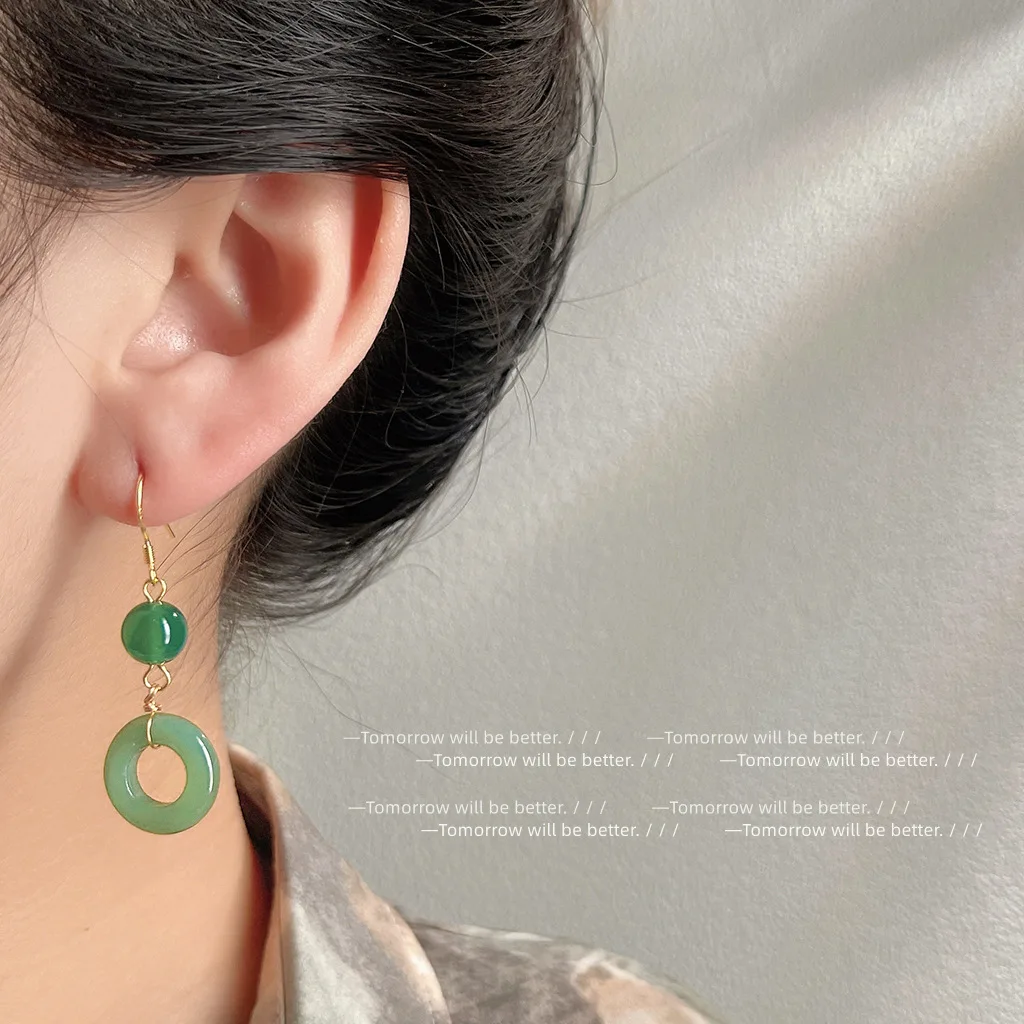 Grüne echte Jade Ring Ohrringe – Vintage Fashion Rings Bewertung und Preis