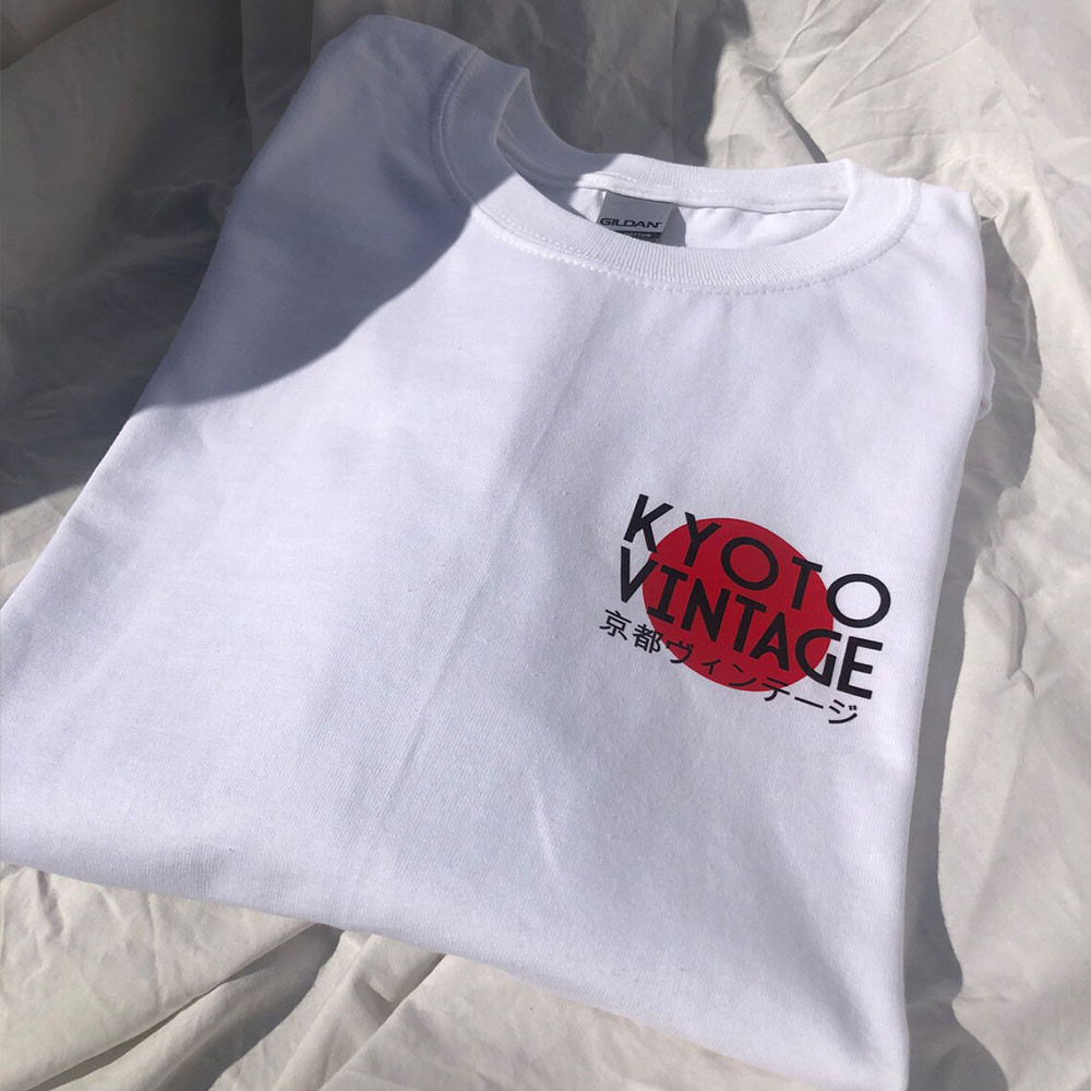 Kyoto Vintage-Stil weißen Druc – Vintage Fashion Kyoto Bewertung und Preis
