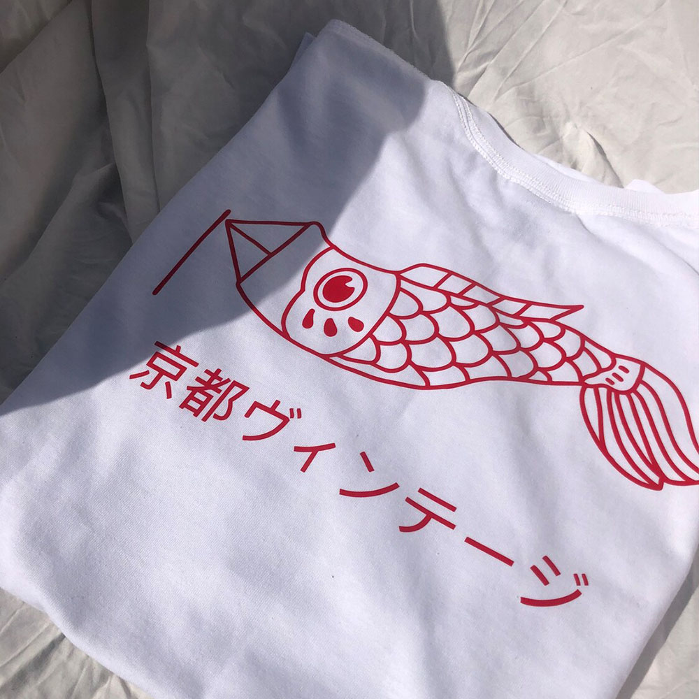 Kyoto Vintage-Stil weißen Druc – Vintage Fashion Kyoto Bewertung und Preis
