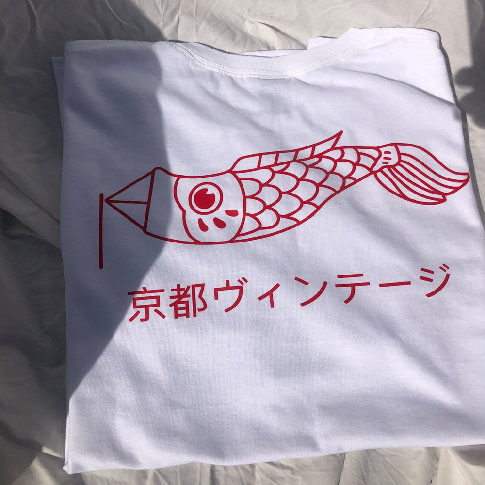 Kyoto Vintage-Stil weißen Druc – Vintage Fashion Kyoto Bewertung und Preis