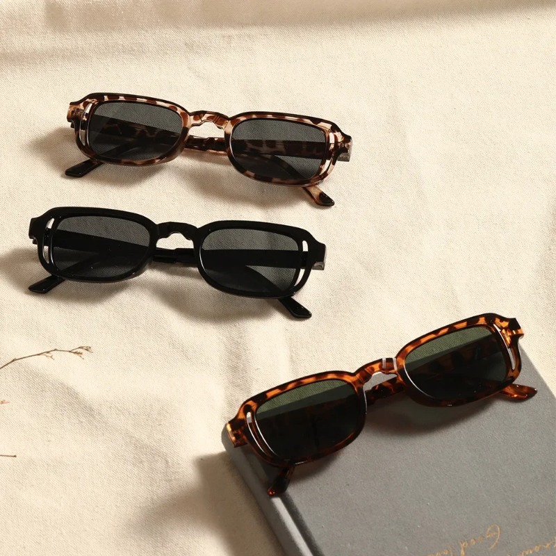Luxuriöse Rechteckige Sonnenbr – Vintage Fashion Glasses Bewertung und Preis