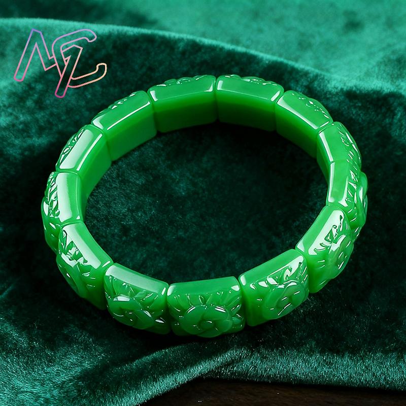 Echtes Jade-Blumen-Armband, Ar – Vintage Fashion Luxury Bewertung und Preis