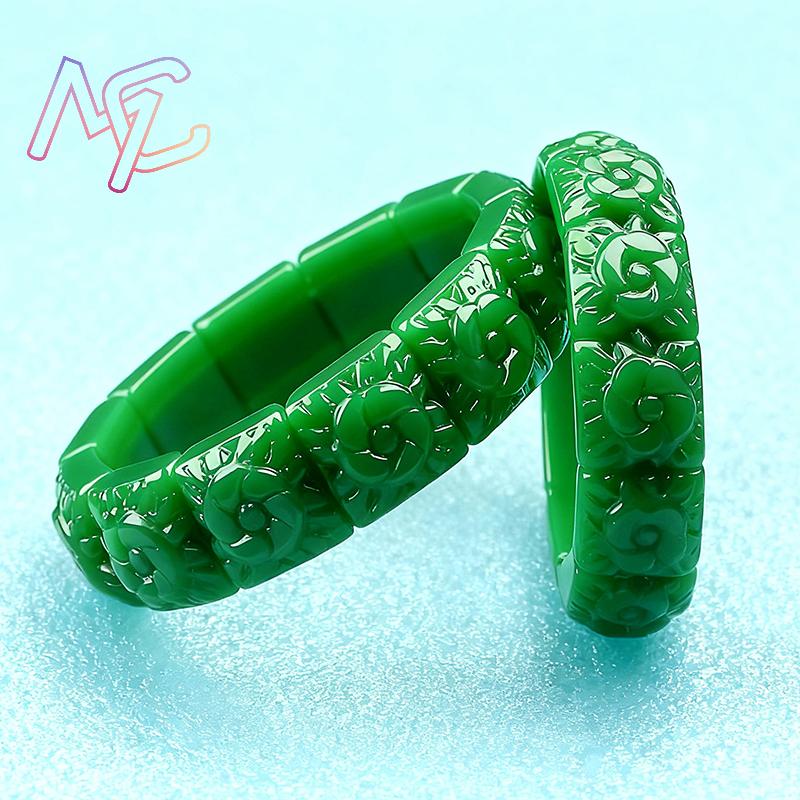 Echtes Jade-Blumen-Armband, Ar – Vintage Fashion Luxury Bewertung und Preis