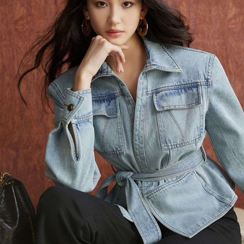 Trend V-Ausschnitt Gürtel hoch – Patchwork Jean Jacket Bewertung und Preis