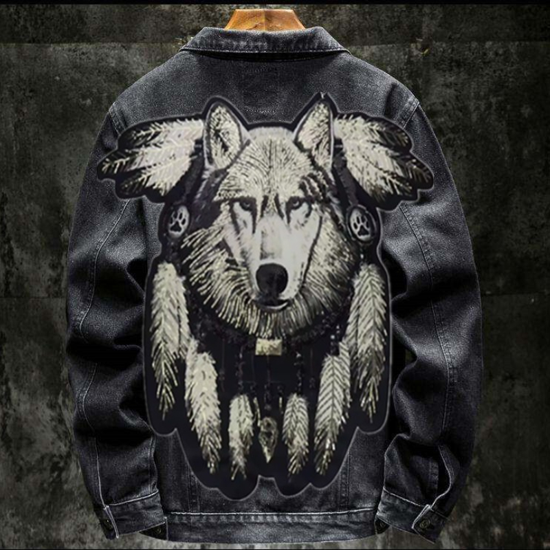 Amerika Vintage Schwere Wolf G – Patchwork Jean Jacket Bewertung und Preis